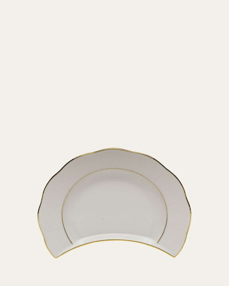 Golden Edge Crescent Salad Plate